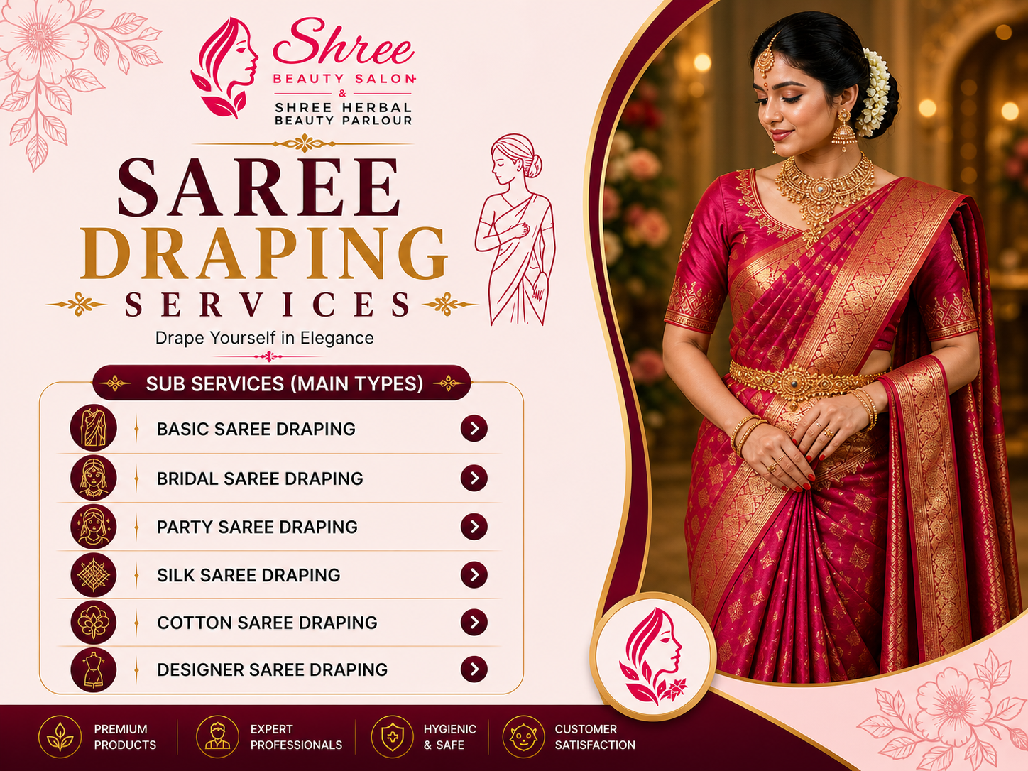 Professional saree draping in Nidagundi